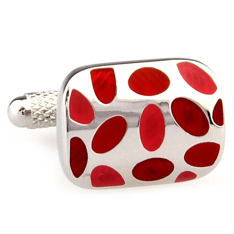 Factory wholesale custom fashion business French shirt men cufflink stainless steel seven color imitation enamel cufflinks