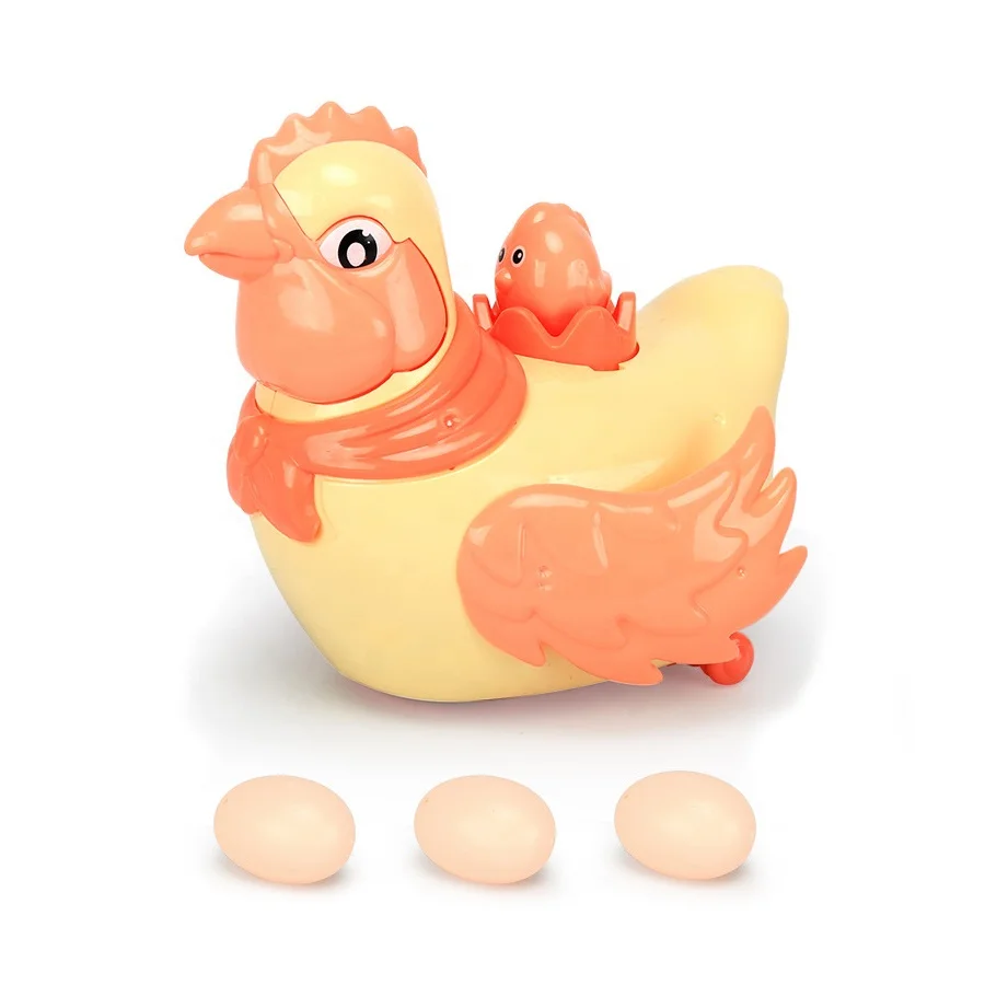 Electric bump and go hen laying eggs toy battery operated universal walking lay eggs chicken toy for kids with light and music