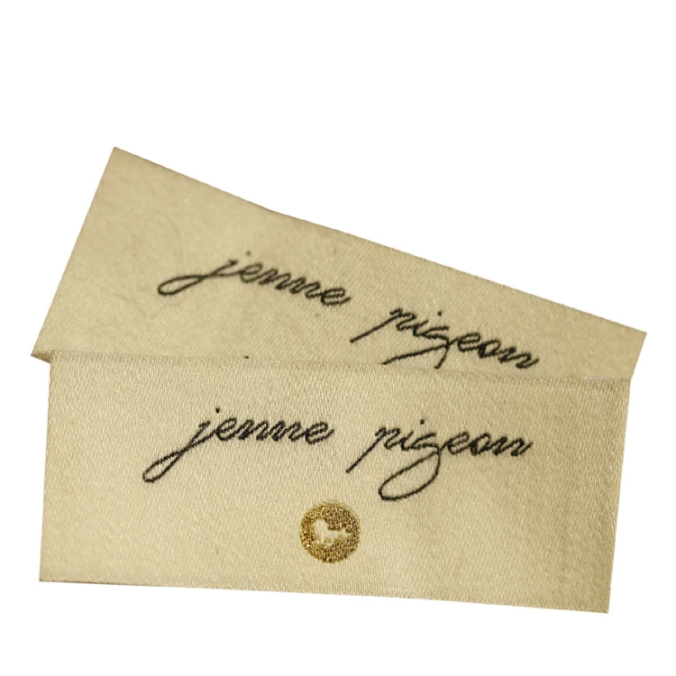 Customized Woven Clothing Tag Garment Tag Neck Cotton Cloth Size Brand Logo Woven Labels Clothing Tags Label Clothing Label