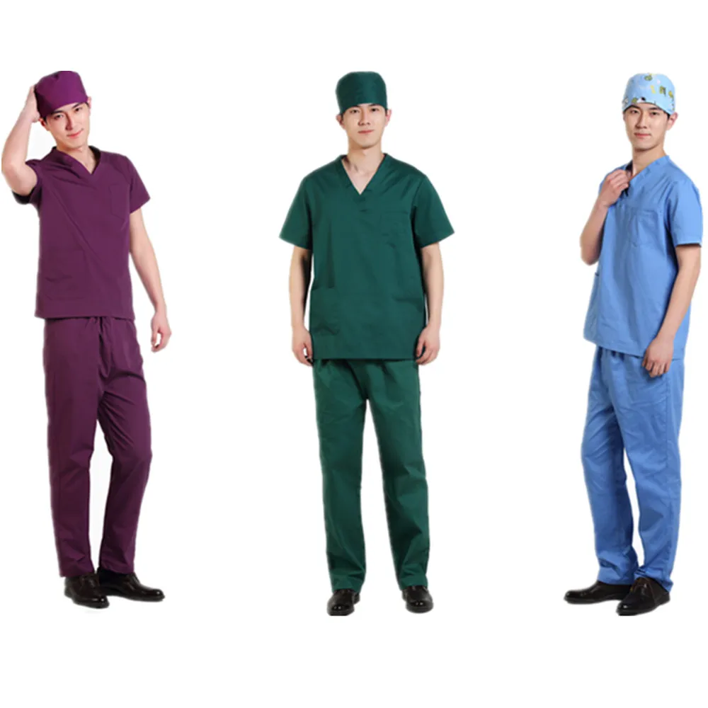 Custom V neck with 3 pockets unisex scrub set Clinical Medical Clothing Sets Hospital Scrub Suit Uniform