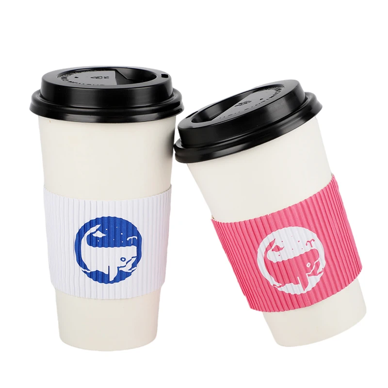 LOKYO Custom printed corrugated cup carrier holder disposable recyclable coffee cup paper sleeve