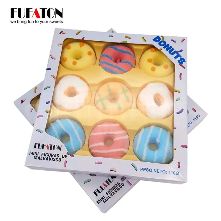 Fruity flavored Doughnut and donut shaped marshmallow candy