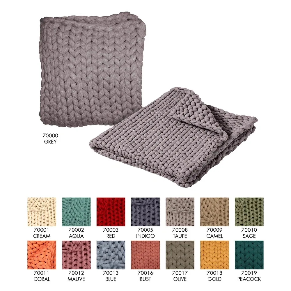 Custom Weighted Blanket Knitted Premium Weighted Blanket Throw No Fillers Heavy Cooling Soft Material Knit Blanket Custom Cotton