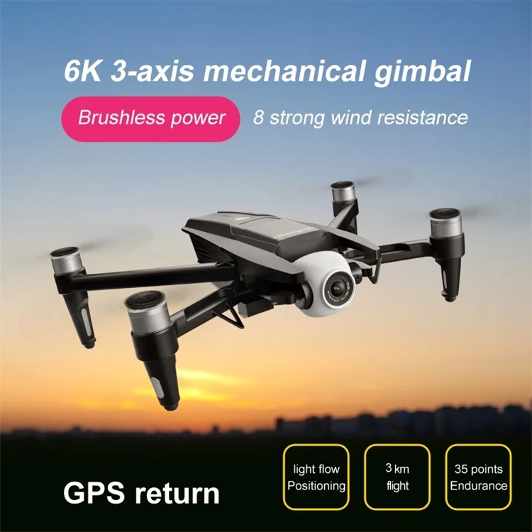 22 Minutes Battery Life GPS Intelligent Positioning 6K 3 Axis ESC Camera 5G Image Transmission VR Brushless Motor Drone S137