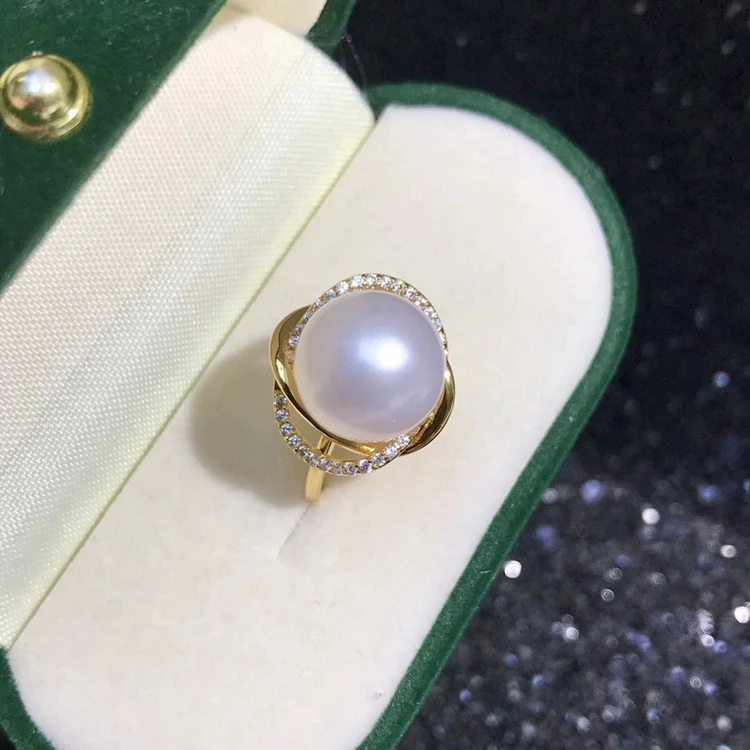wholesale adjustable 925 sterling silver Freshwater pearl ring setting pearl mountings ring design for women