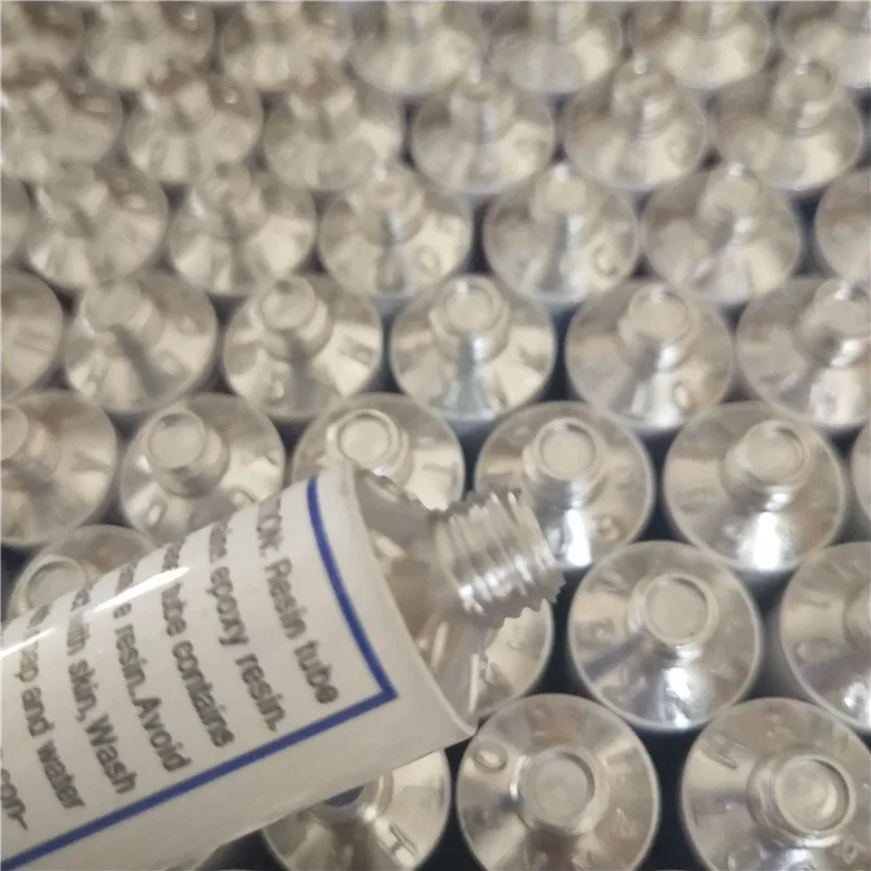 Embossing Logo Aluminum Tube Packing Bottom Filling AB Glue Sealant Aluminum Tube 50ml