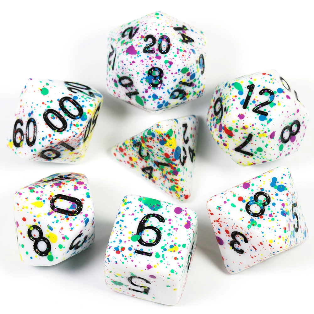 Многосторонние игры Polyhedral Dice TRPG DND 7 шт./компл. D4 D6 D8 D10 D12 D20 для настольных игр