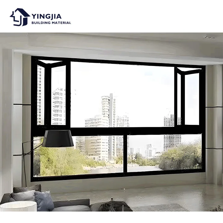 European Style Bi-folding Windows Customized Size Commercial Use Double Glass Huge Windows Aluminium Bi Fold Window