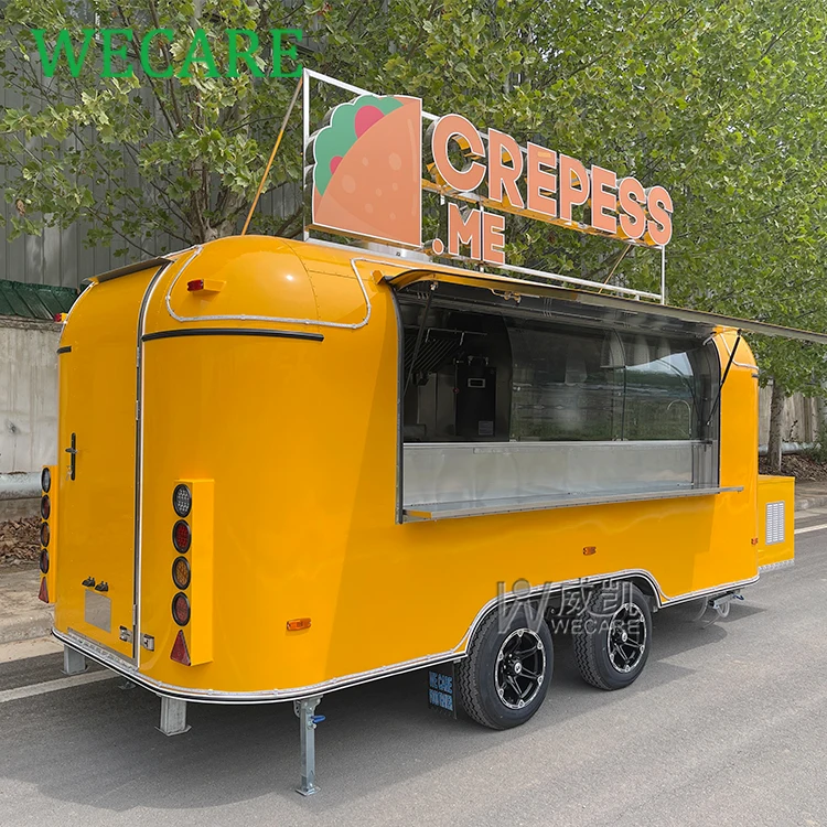 WECARE Carritos De Comida Mobile Kitchen Hot Dog Barbecue Pizza Food Trailer Ice Cream Coffee Bar Food Truck Fully Equipped