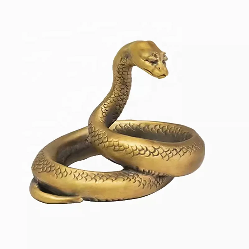 Chinese Zodiac Snake Statue Eco-Friendly Resin Feng Shui Animal Sculpture for Home Decor Chinese Ingots Wall Usage for Writing