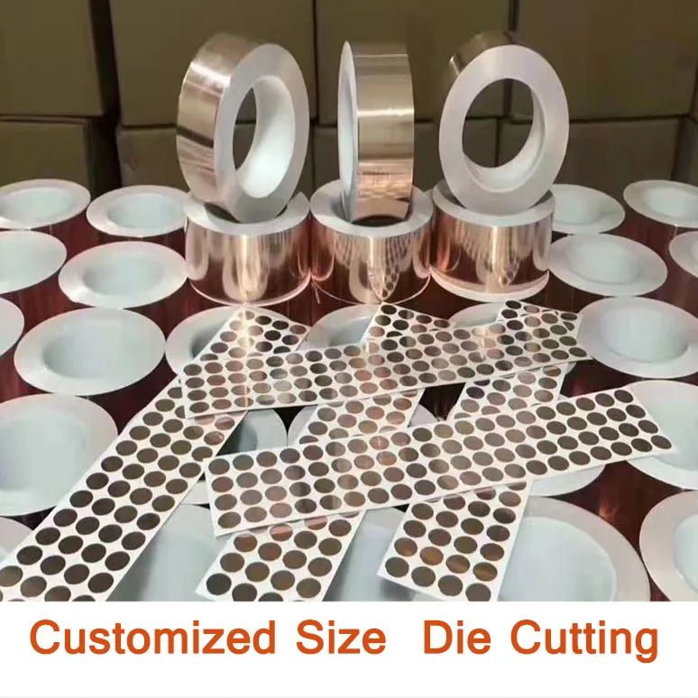 Thermal Conductive Shielding Copper Foil Adhesive Tape Sheet Roll,Decoration Ribbons,Insulated Copper Foil Against Snails