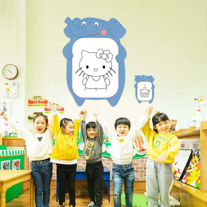 Custom Whiteboard Wall Sticker Self Adhesive Cartoon Writing Board Dry Erase Children Room Board