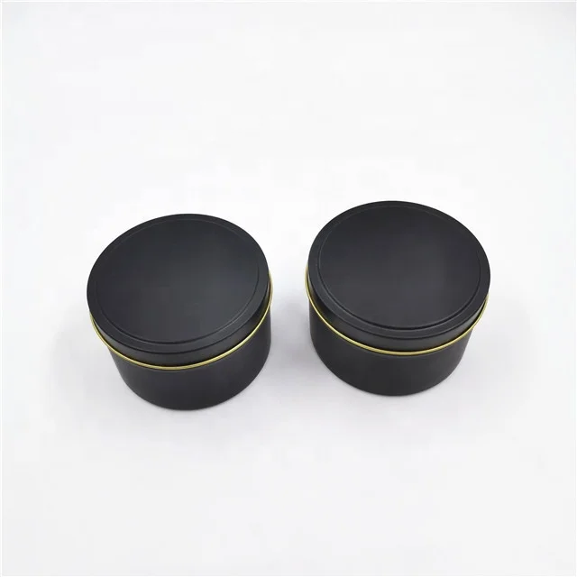 2oz 4oz 6oz 8oz round black candle tins candle box packaging  in stock