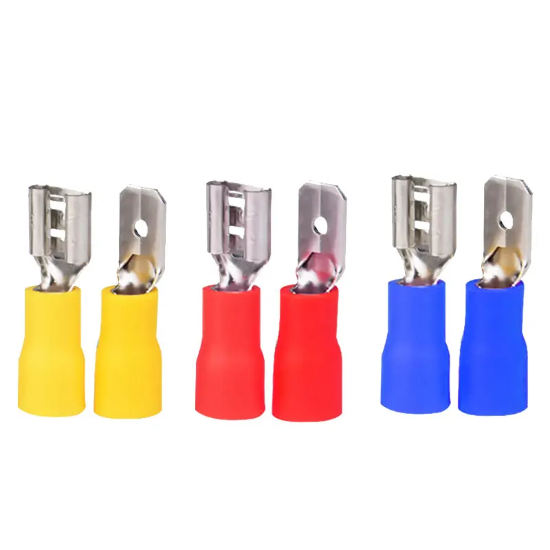 
MDD1.25-100 Electrical Terminals Copper Terminal MDD Nylon Brass Insulated Male Spade Crimping Terminal 