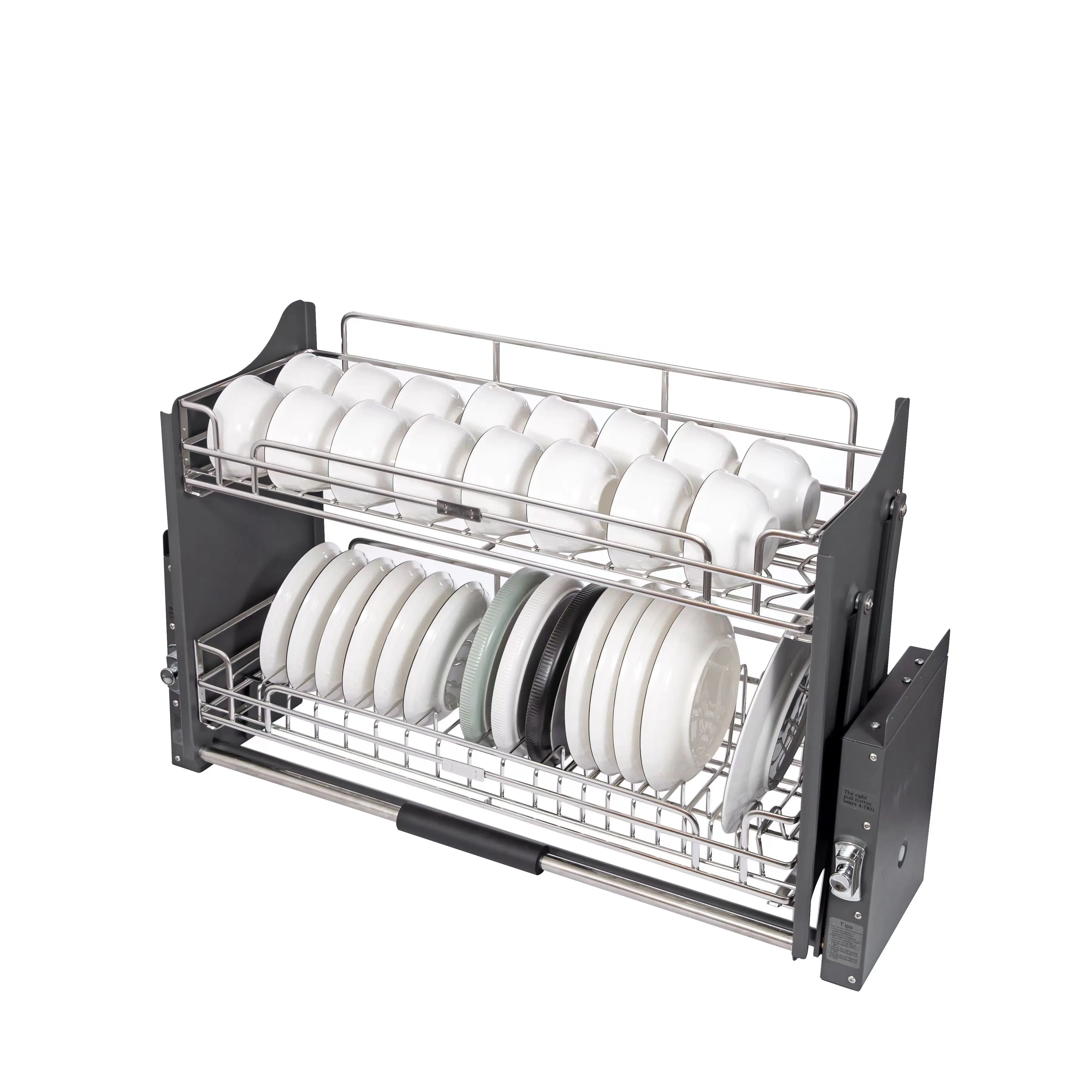 Kitchen lift Pull Down cabinet Basket Stainless steel Lifting pull out Dish Rack basket Lift Elevator 201 304SS Dish dryer rack