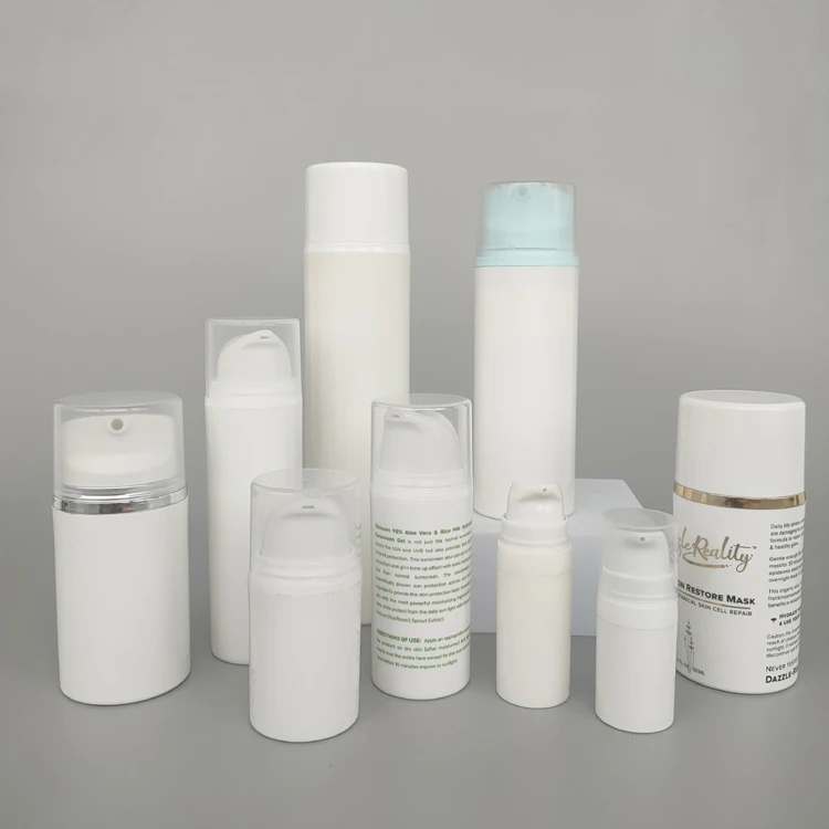 Custom logo 30ml 50ml 80ml 100 ml 120ml 150ml 1oz 4 oz Plastic PP 15ml 10ml white moisturizer airless pump bottle for cream