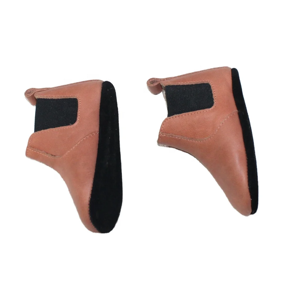 Hot sale boy girl toddler shoes  genuine leather oil wax leather brown baby soft boots with custom logo