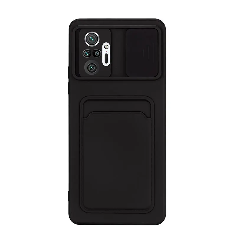 2021 Newest TPU Silicone Shockproof Card Holder Back Cover Mobile Phone Cover for Xiaomi Redmi Note 10 Pro Max 5G