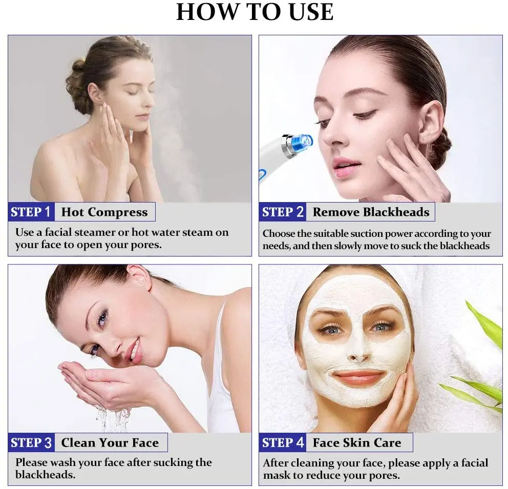 Trending Product 2023 New Arrival Electric Blackhead Remover Facial Cleaner Vacuum Blackhead Remover with light therapy