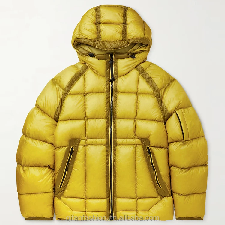Custom windbreaker ripstop hooded padded quilted puffer down jacket for men