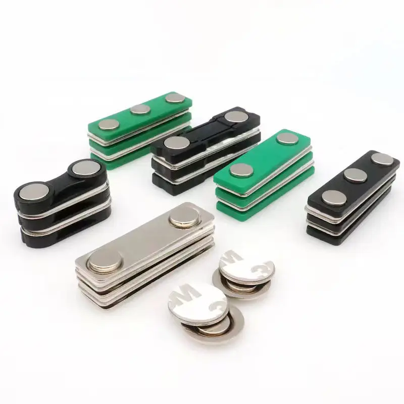 Adhesive Reusable Office plastic reusable neodymium Round Magnet Magnetic Id Name Tag Badge Magnet Clips Holder for name tags