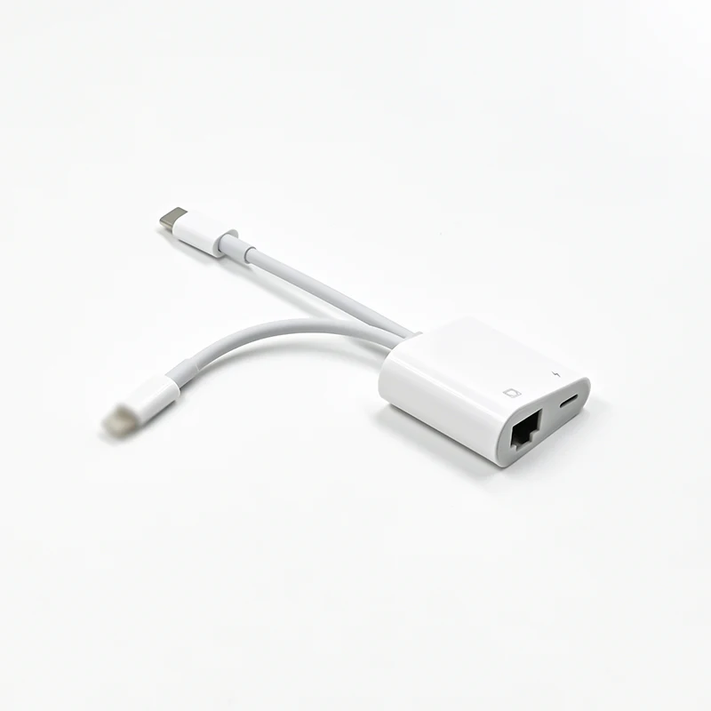 2 in 1 Type C Mac OTG Ethernet USB Adapter Lightn-ing to RJ45 For mobile Phone ios USB C LAN Wired Network 100mbs Android phone