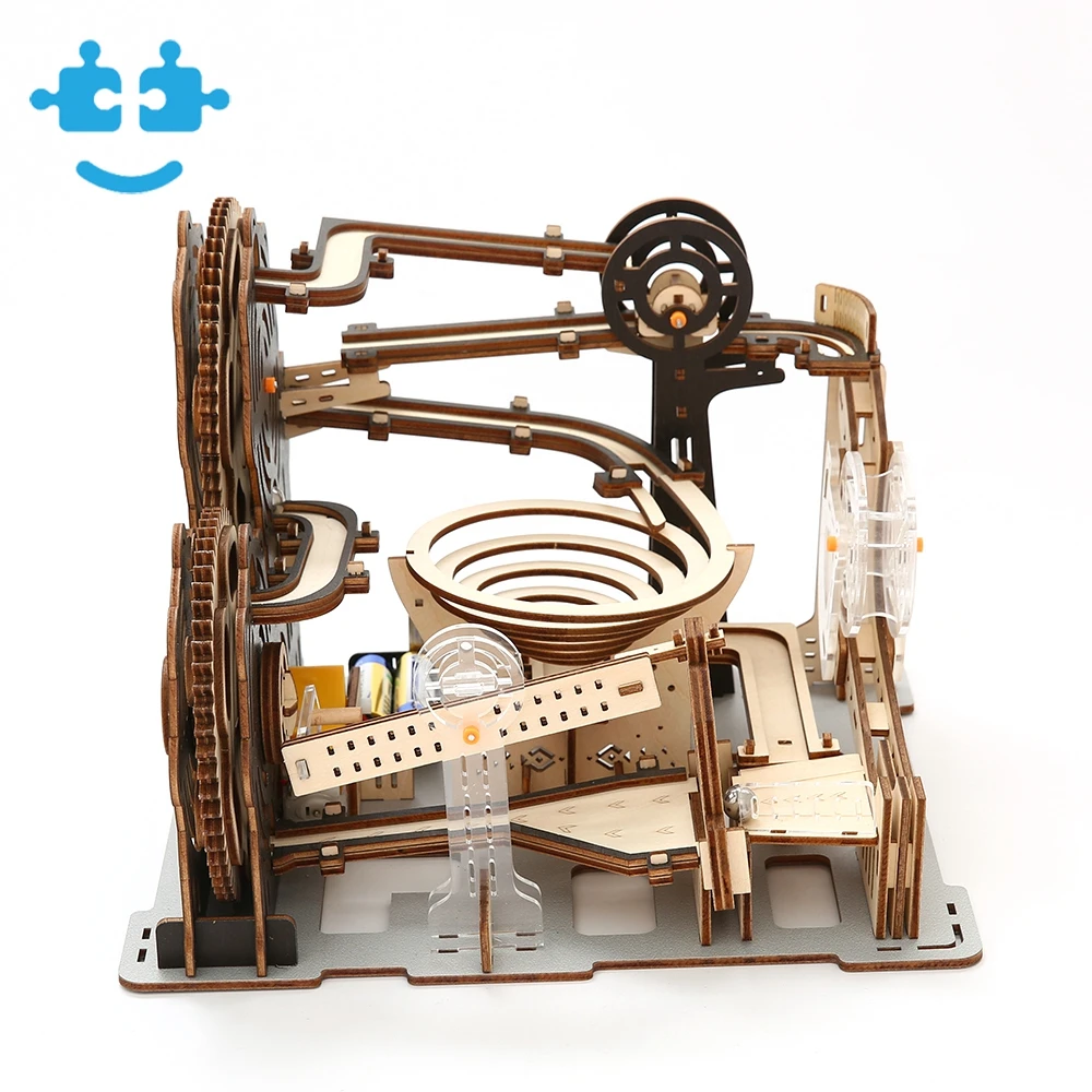 Handmade Assemble Toys Marble Run Jigsaw 3D Diy Wooden Puzzle For Adults