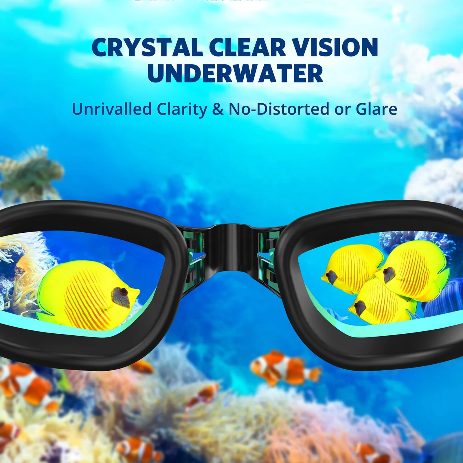 Cartoon Funny Professional Small MOQ Strong Lenses High Quality Competition Kids Kids Swim Goggles