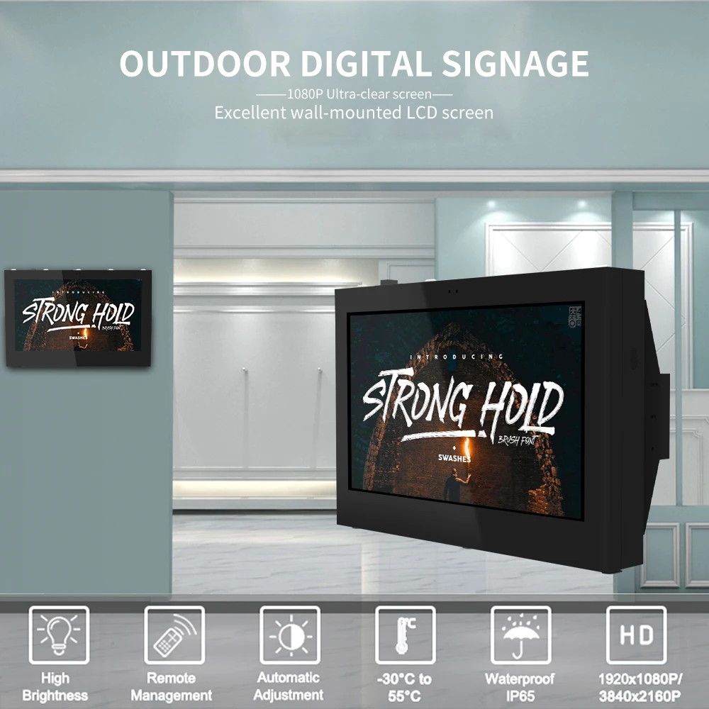 Best Selling Wall Mount 1920*1080 32 Inch LCD Advertising Digital Signage Waterproof IP65 Wifi 4K LCD Totem Kiosk Display Screen