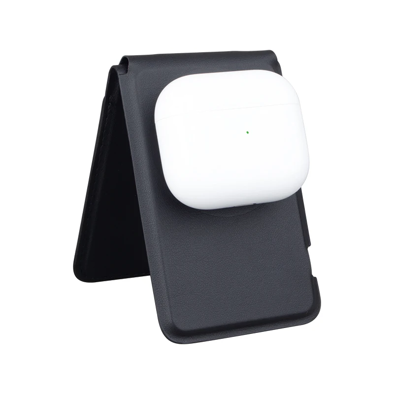Factory Fast wireless charger PU back clip  Wholesale wireless charger magnetic bracket headphones watch wireless charger