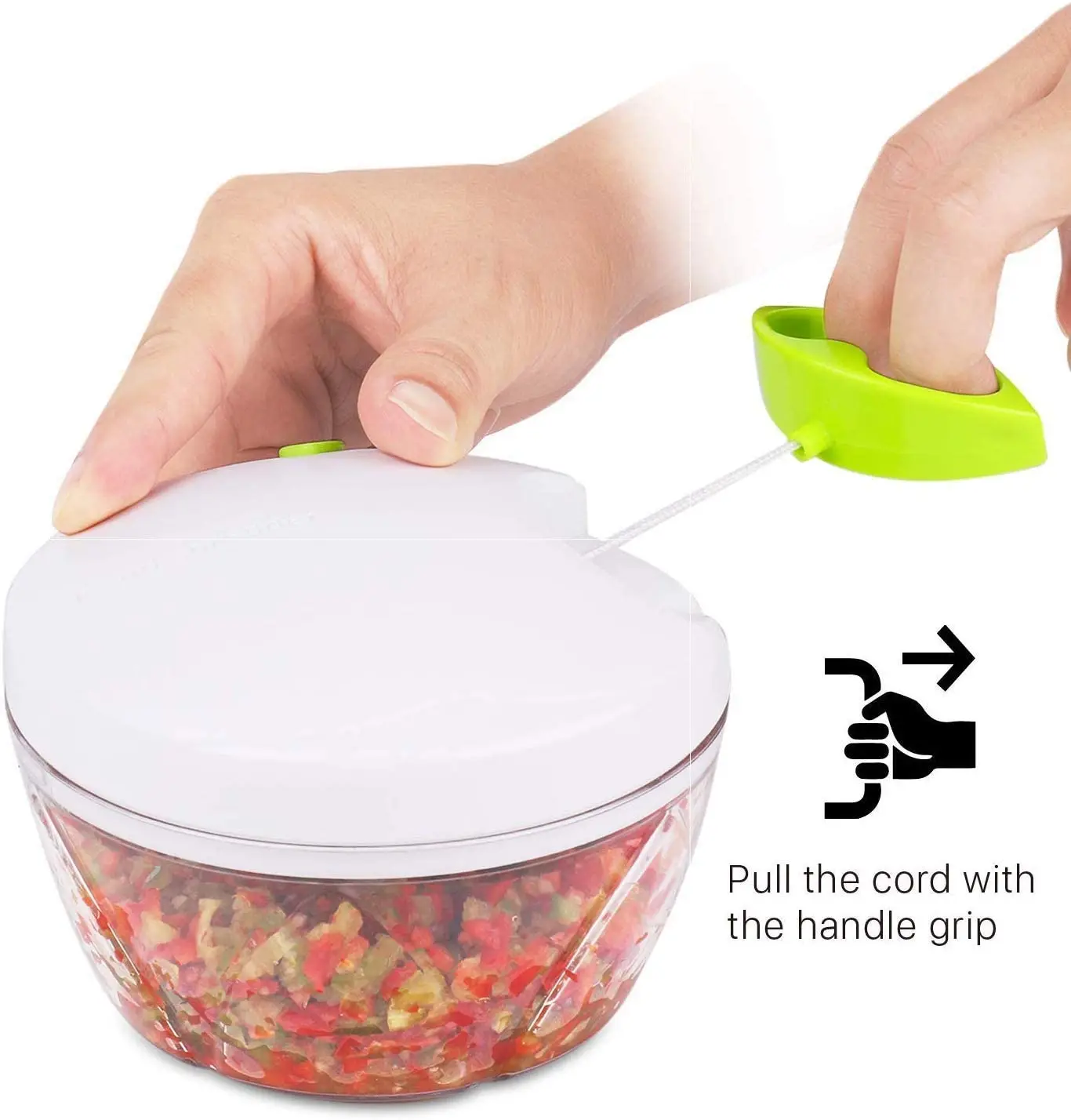 Magic Manual Spiral Meat Grinder Vegetable Slicer Mini Pull Twist Vegetable Chopper 3 Blades Speedy Easy Pull Handheld