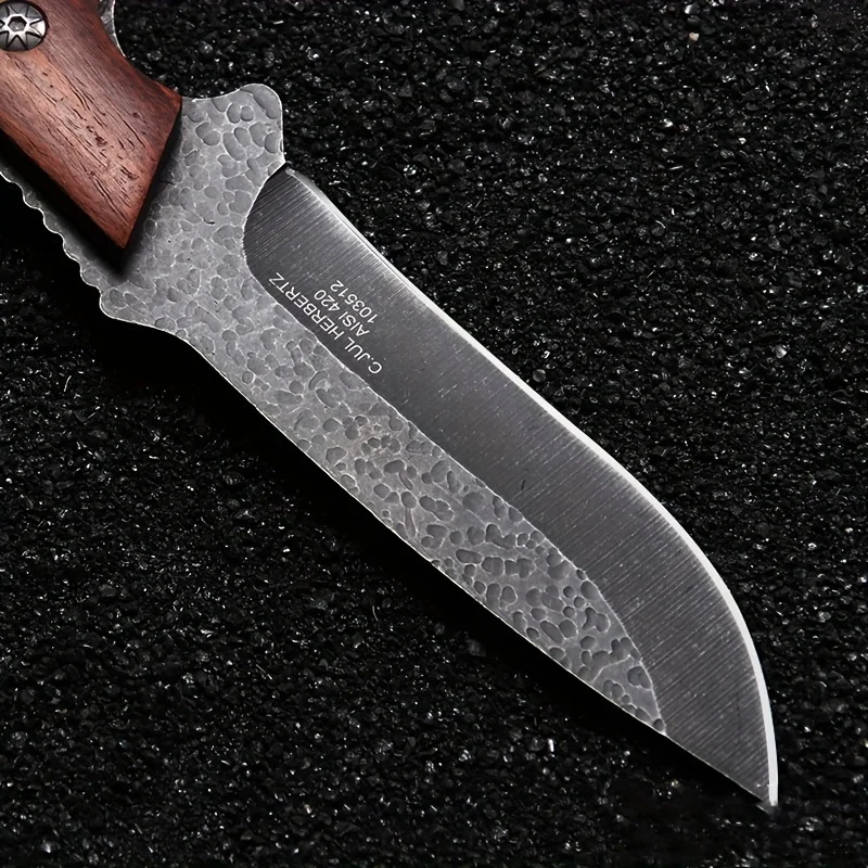 Wilderness Survival and Self Defense Tactics Small Knife Outdoor Integrated Dragon Bone Survival Straight Knife