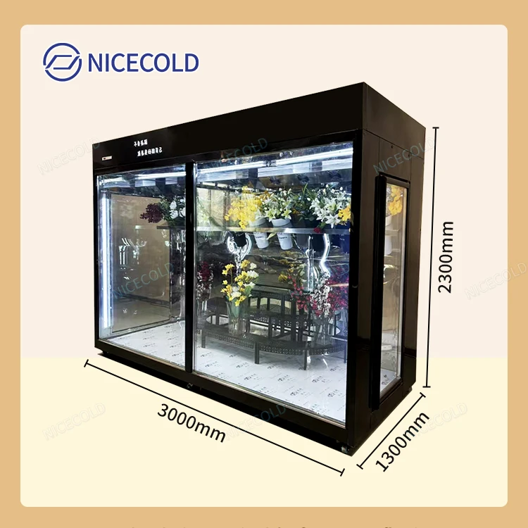 Used Flower Refrigerator Refrigerated Showcase Fresh Floral Cooler Display Cold Room