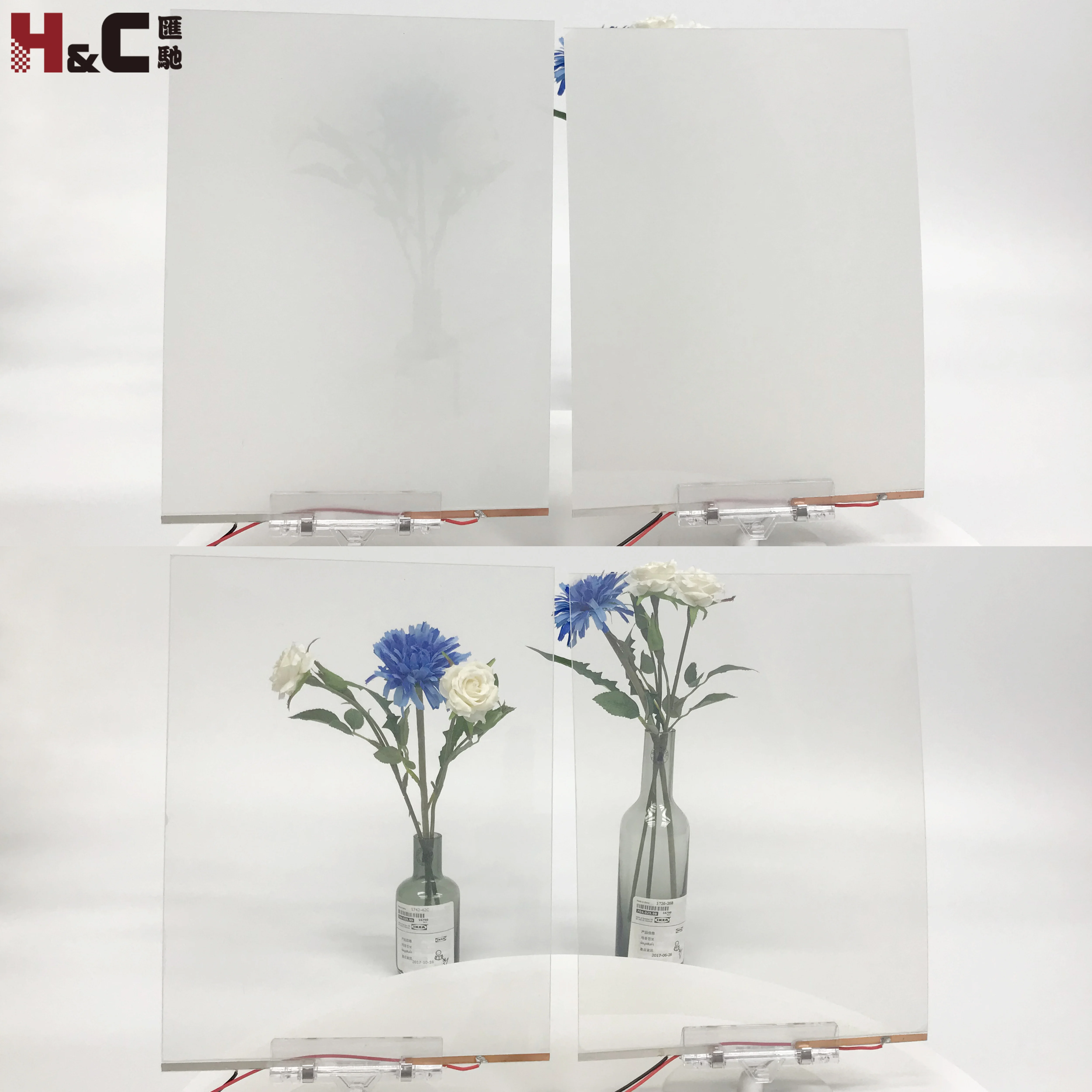 Extra PDLC Clear Self Adhesive Smart Glass Window Film For Office Building