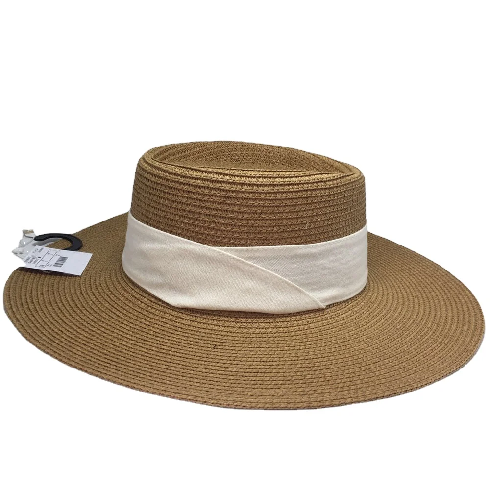 Ladies Elegant Summer Hats Straw Boater Hats For Outdoor