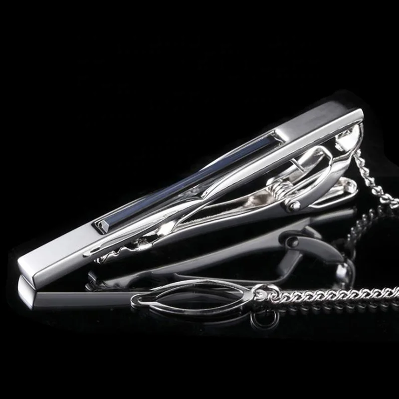 fashion zircon copper diamond chain business wedding tie clip bar for men