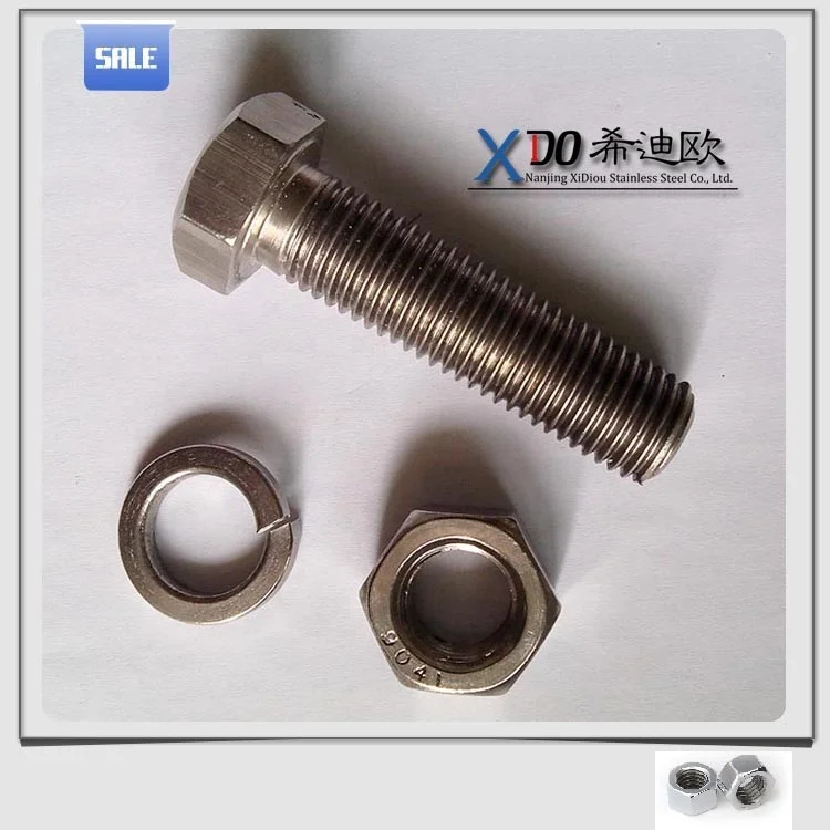 High temperature alloy Inconel 718 / GH 4169 stainless steel fasteners full thread hex bolt M50*150