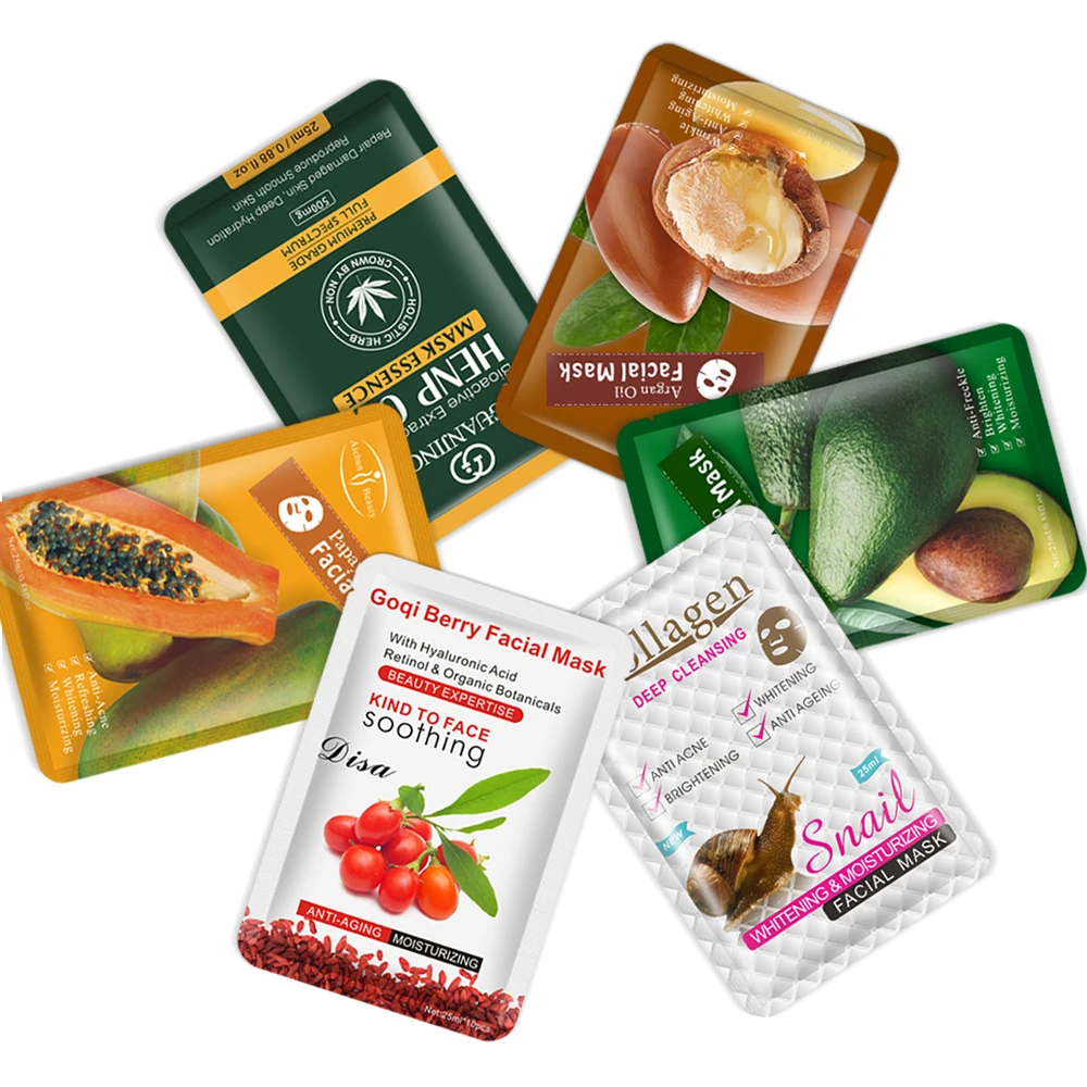
Wholesale Skin Care Moisturizing Anti Aging Vitamin C Collagen Facial Mask Whitening Fruit Organic Sheet Face Mask 
