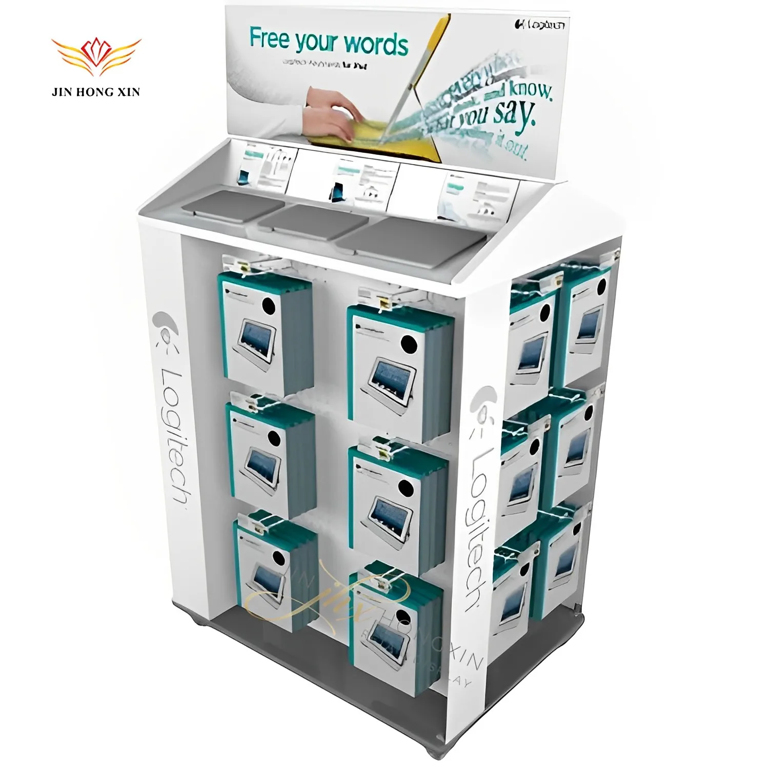 Hot Retail Display Stands Phone Accessories High Quality Metal Design Hot Sale Pop Display Earphone Accessories Steel Shelves
