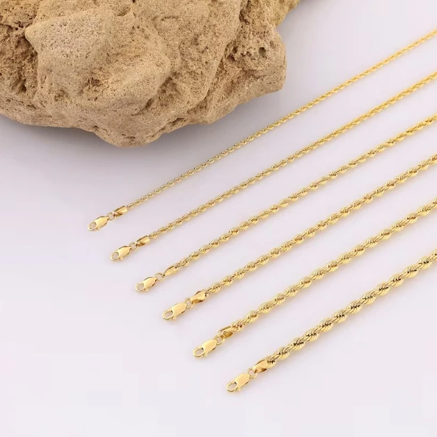 316l Stainless Steel Fashionable Silver Twisted Chain For Men Women Waterproof Minimalist 18k Gold Rope Chain Bracelet
