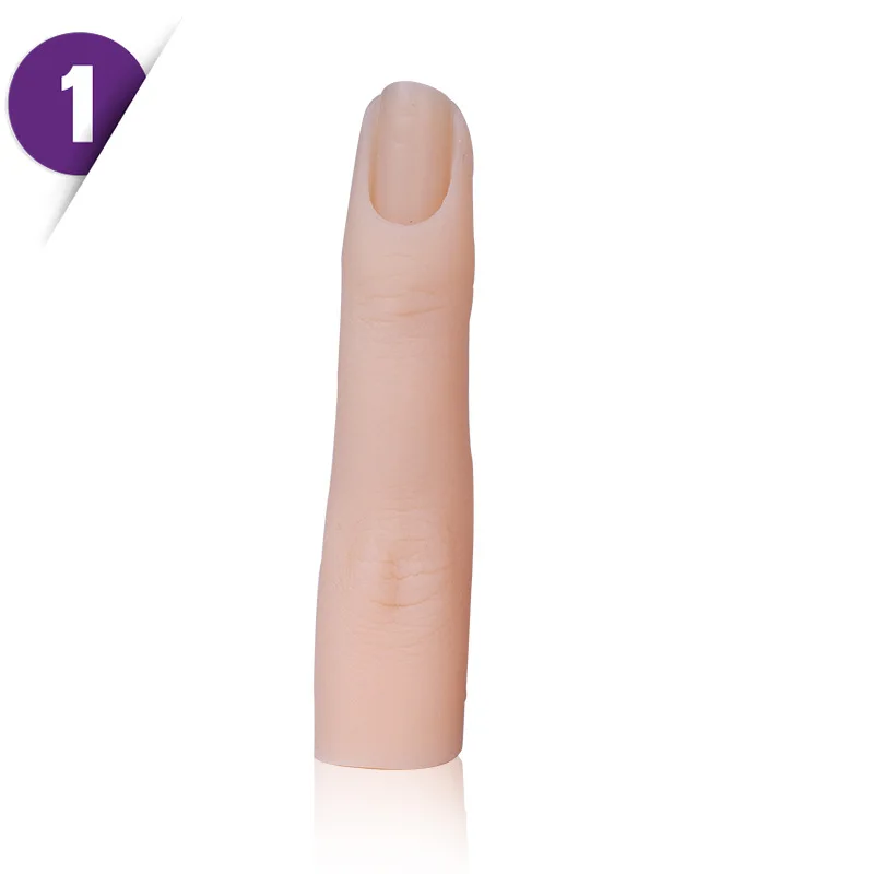Practice Fake Nails Model Flexible Bendable Mannequin Finger Silicone Nail Training Finger for Acrylic Nails