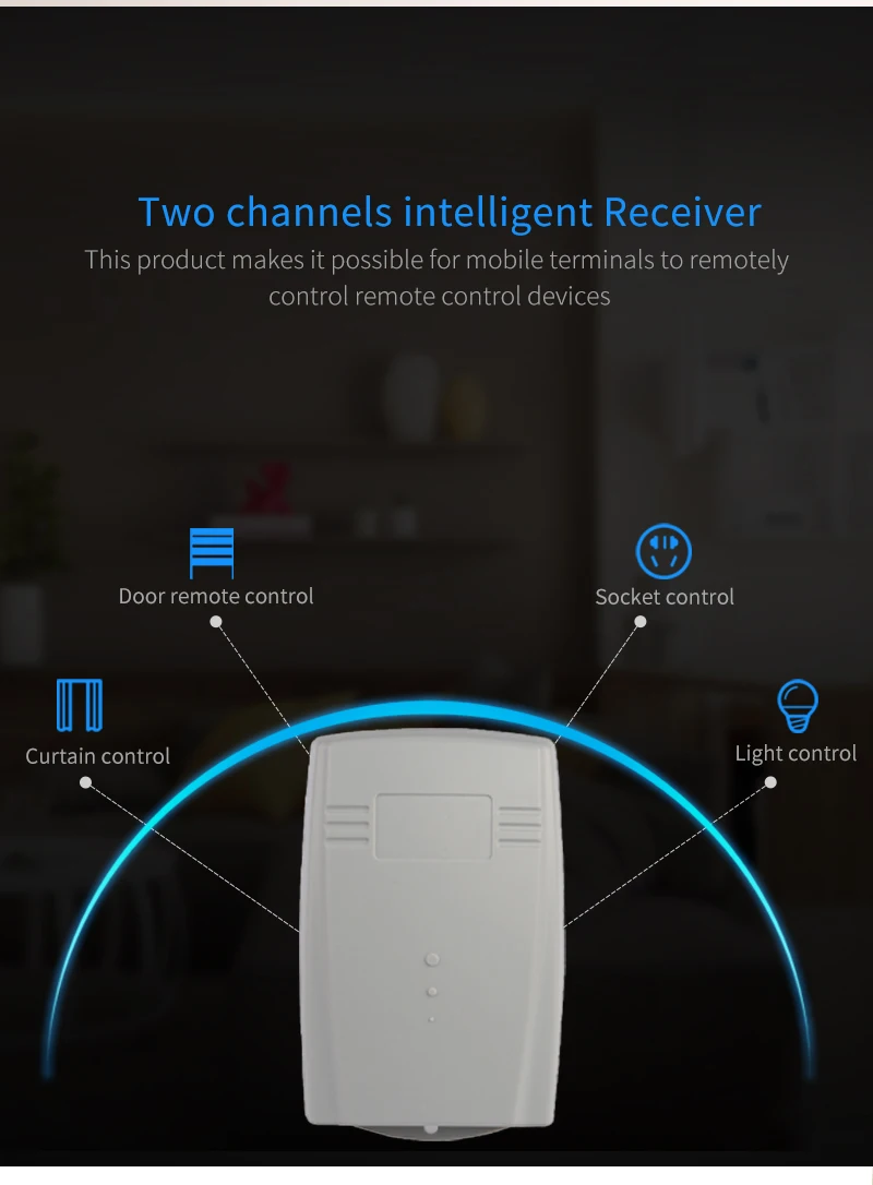 Tuya smart app universal receiver AC/DC 9~24V 2-channel learning code controller YET402WTR