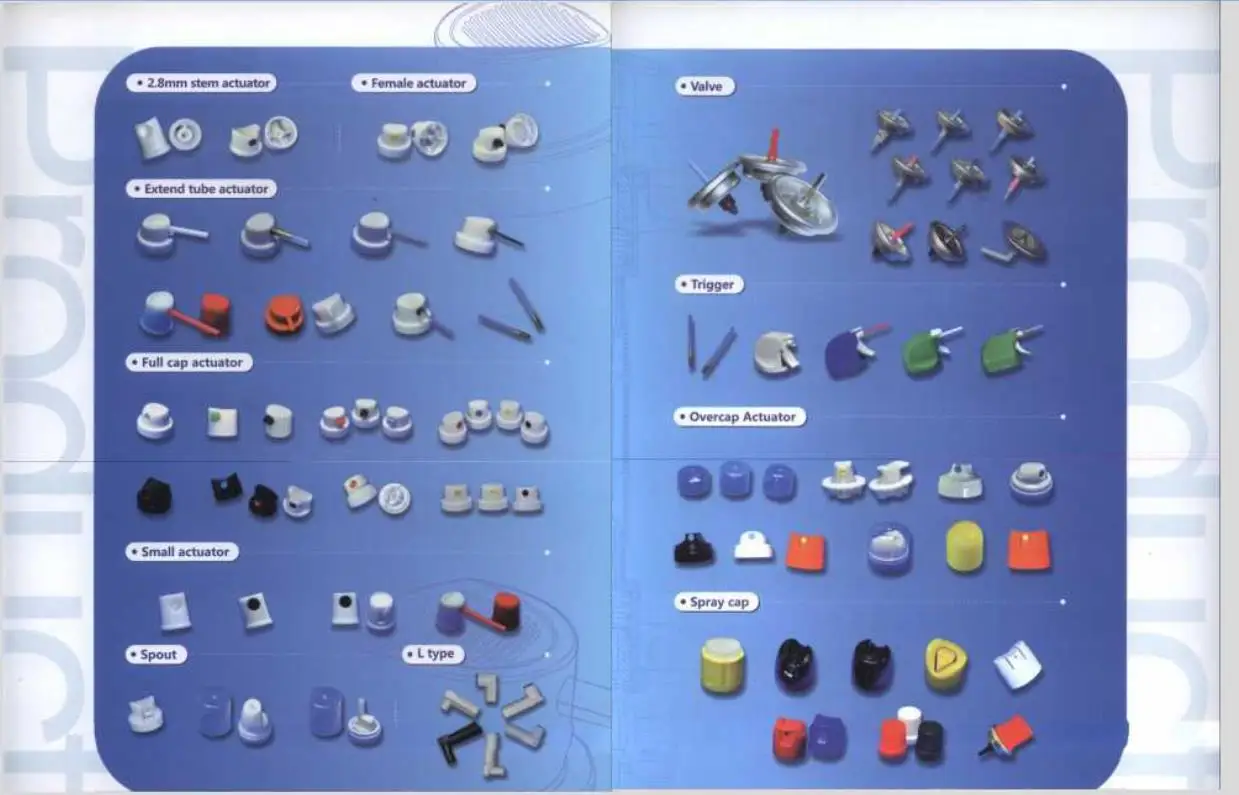 Wholesale Powder Aerosol Spray Cleanser tin can metering valve 1 inch valve Nozzles and Actuator for automatic air freshener