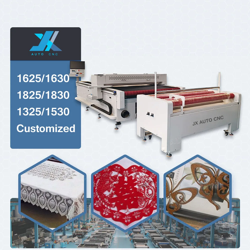 dual laser co2 fabric cutting machine 1625 1616 with auto feeding CCD camerawith sportswear cutting