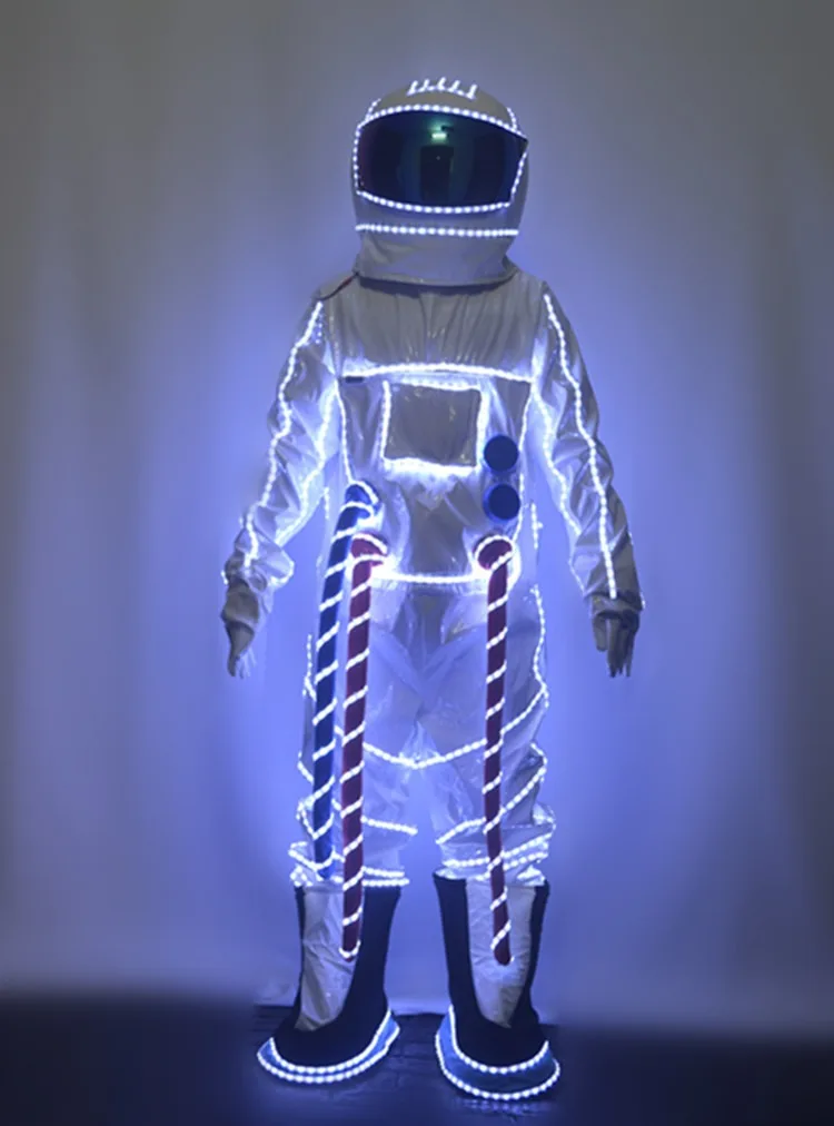 Stage Dance Performance Adult Carnival Party Wear Club Ballroom Robot Costume Halloween LED Stilt Walker Costume