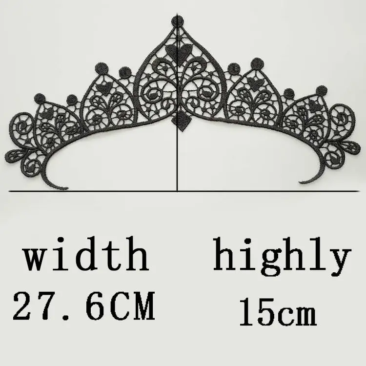High quality wholesale multi-color embroidery lace applique for  crown decoration