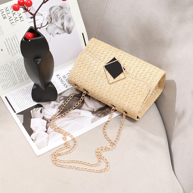 2024 High Quality Girls Fashion Shoulder Bags Single Handle Straw with Polyester Lining Latest Design Popular Price