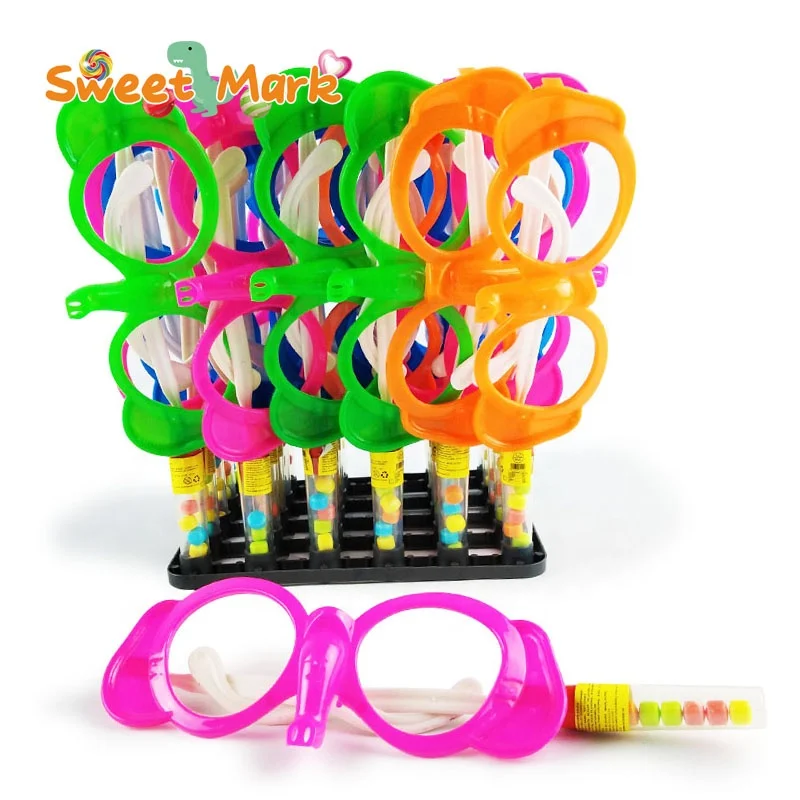Plastic elephant nose shape glasses Toy Candy halal hard press candy