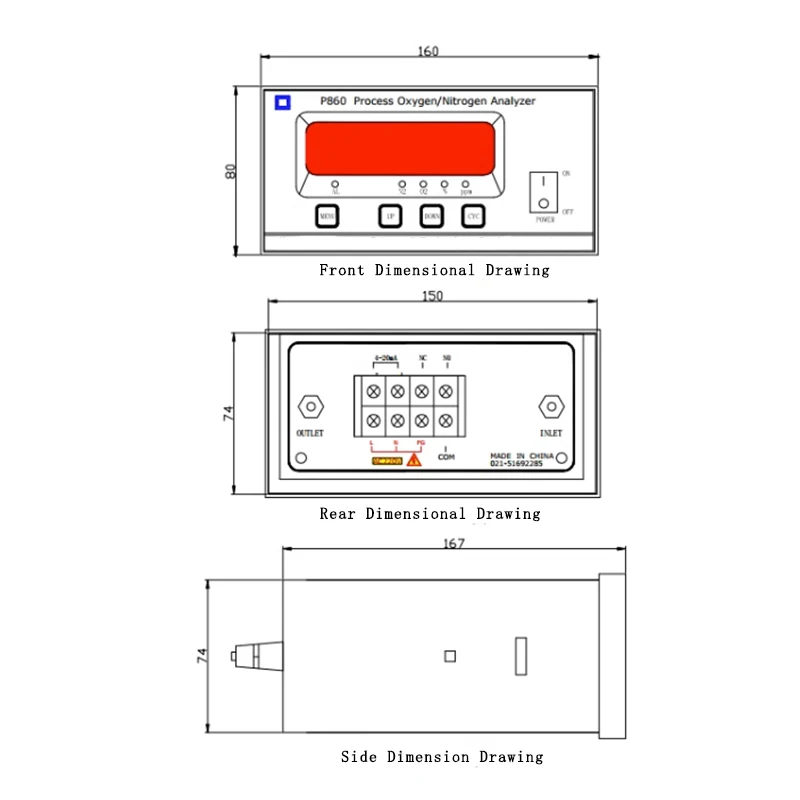 Chinese supplier P860 Oxygen and nitrogen analyzer nitrogen generator controller for industry