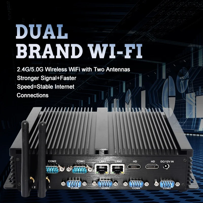 Dustproof 7*24 Industrial Computer Intel Core i7 4500U Fanless 6*COM 8GB RAM Dual Lan Industrial Mini PC